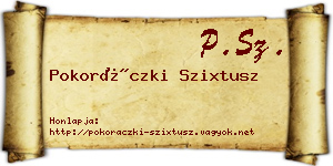 Pokoráczki Szixtusz névjegykártya